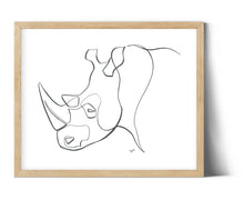 Load image into Gallery viewer, Rhino Minimalist One Line Drawing, Digital Download
