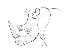 Load image into Gallery viewer, Rhino Minimalist One Line Drawing, Digital Download
