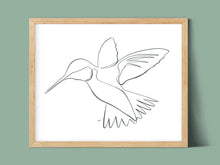 Load image into Gallery viewer, Humming Bird One Line Drawing, digital download
