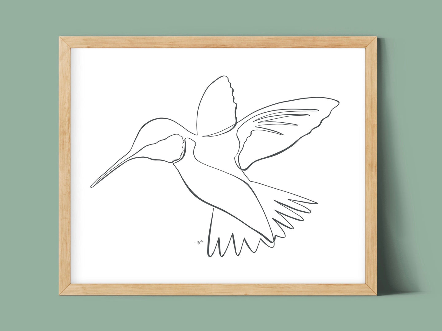 Humming Bird One Line Drawing, digital download