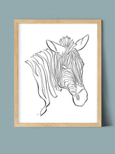 Load image into Gallery viewer, Zebra One Line Drawing, digital download
