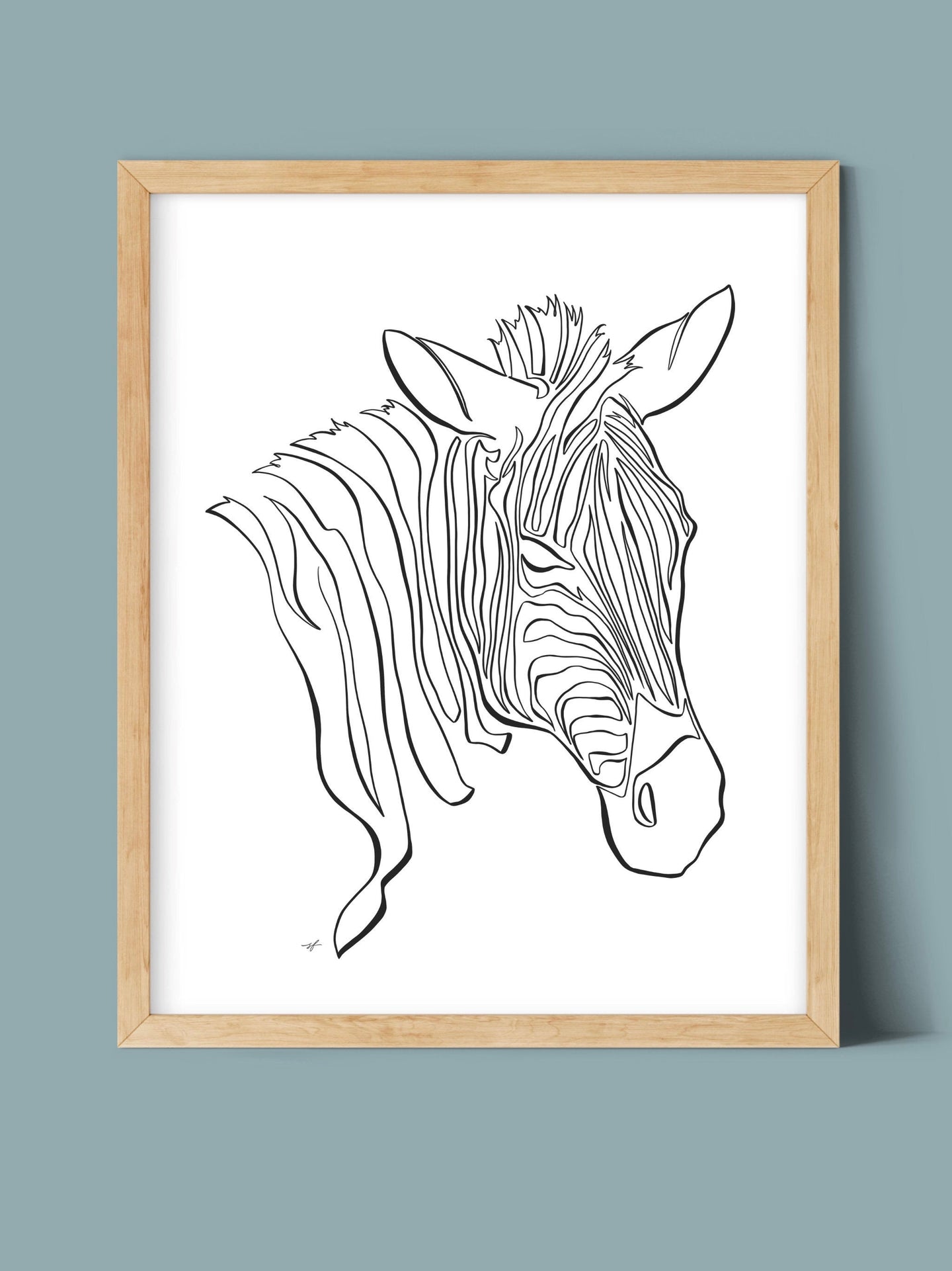 Zebra One Line Drawing, digital download