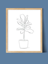 Load image into Gallery viewer, Fiddle Leaf Fig Plant One Line Drawing, digital download
