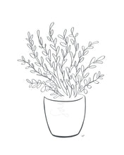 Load image into Gallery viewer, Boxwood Potted Plant One Line Drawing, digital download
