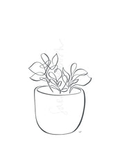 Load image into Gallery viewer, Baby Rubber Plant, Potted Plant One Line Drawing, digital download
